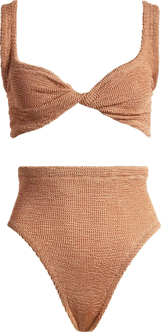 Jamie Twist Two-Piece Swimsuit Tan Bikini Tan Swimsuit Tan Bathing Suit Brown Bikini 2024 | Nordstrom