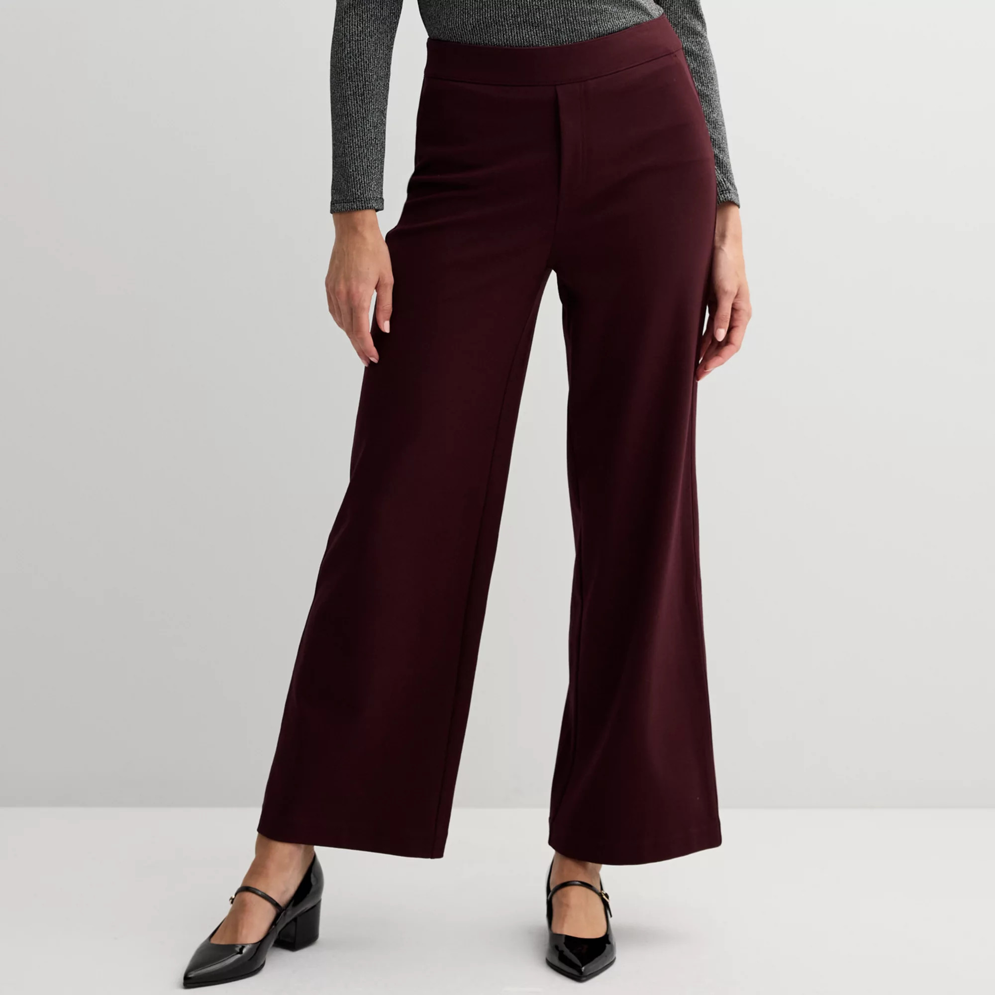 Women's Nine West High-Rise Wide-Leg Ponte Pants | Kohl's