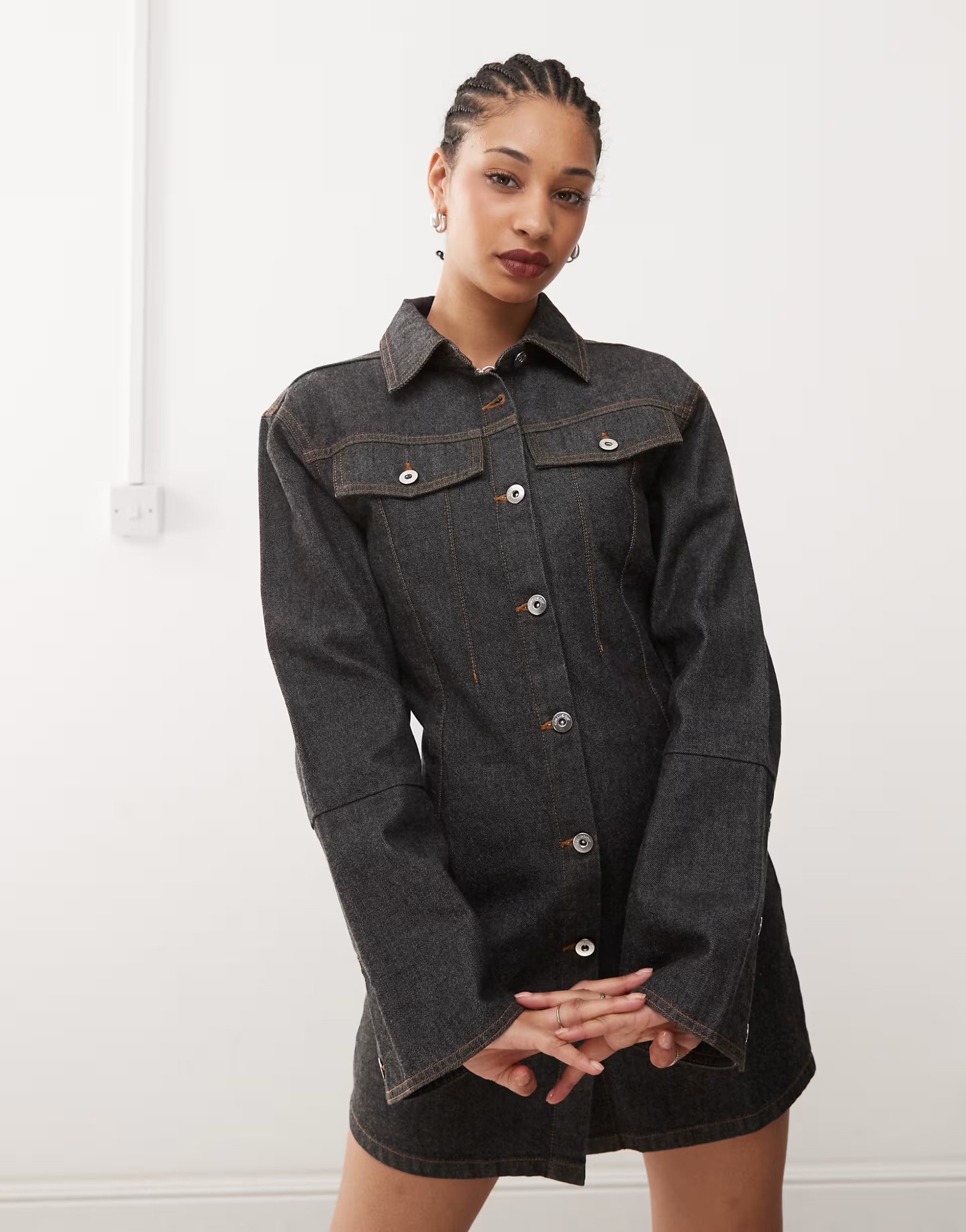 COLLUSION denim shirt dress in rinse wash | ASOS (Global)