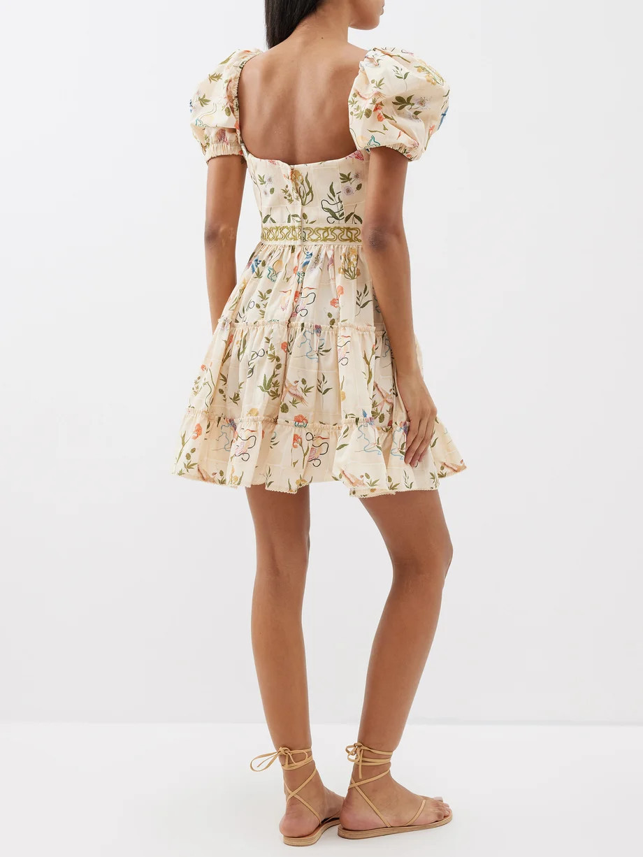 Manzanilla V-neck floral-print cotton-poplin dress | Matches (US)