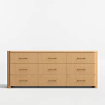 Kensington 78" Natural Oak Fluted 9-Drawer Dresser | Crate & Barrel | Crate & Barrel