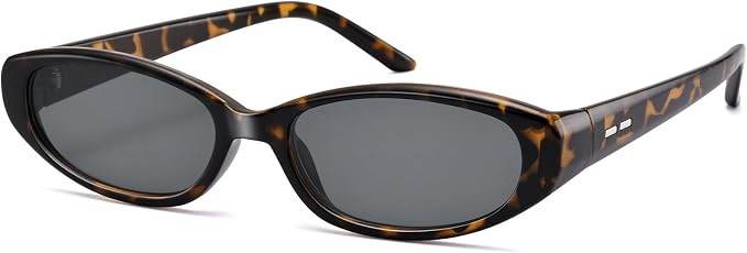 Bouryo Retro Oval Sunglasses for Women Men Trendy Y2K Cat Eye Sunglasses | Amazon (US)