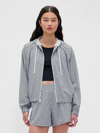 GapFit Tech Gingham Zip Hoodie | Gap (US)