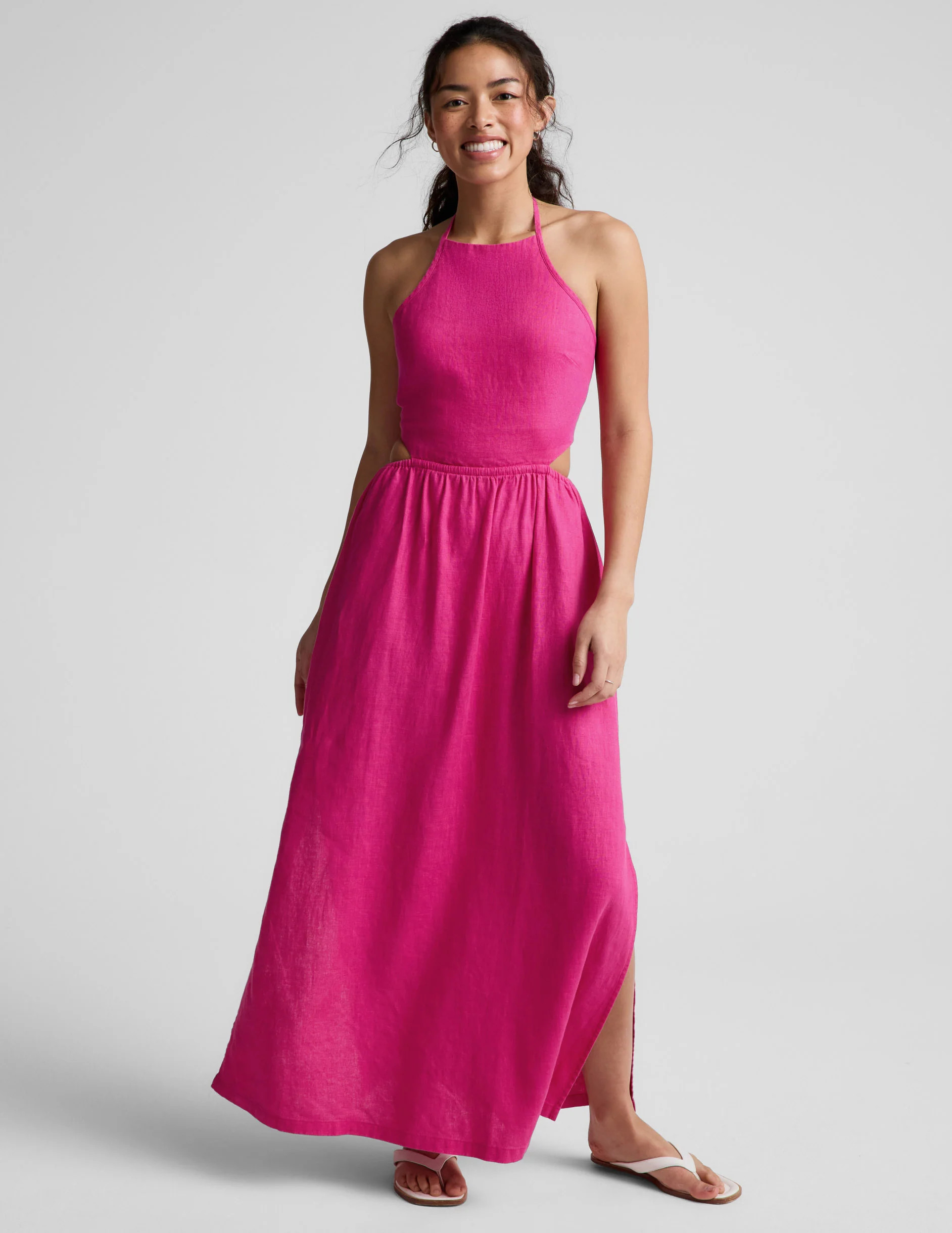 SoftWash Linen Halter Dress | Beyond Yoga | Beyond Yoga