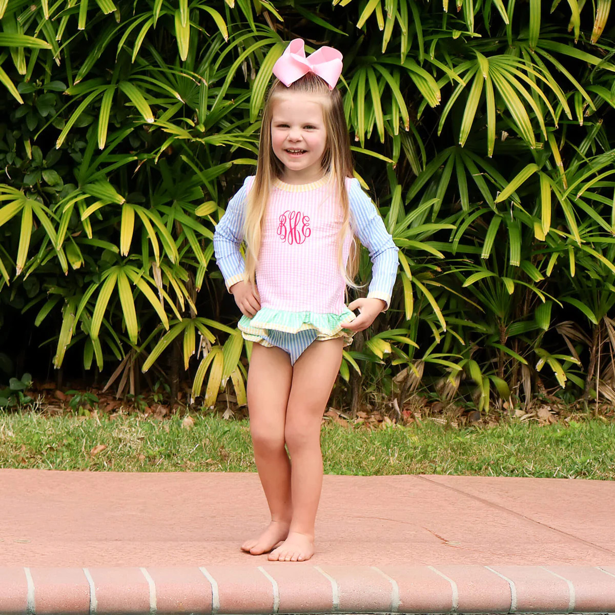 Colorblock Seersucker Rash Guard Set | Classic Whimsy
