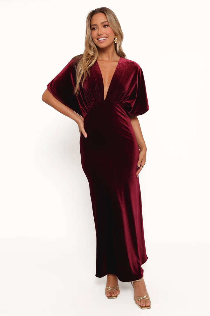 Ricki Velvet Maxi Dress - Wine | Petal & Pup (US)