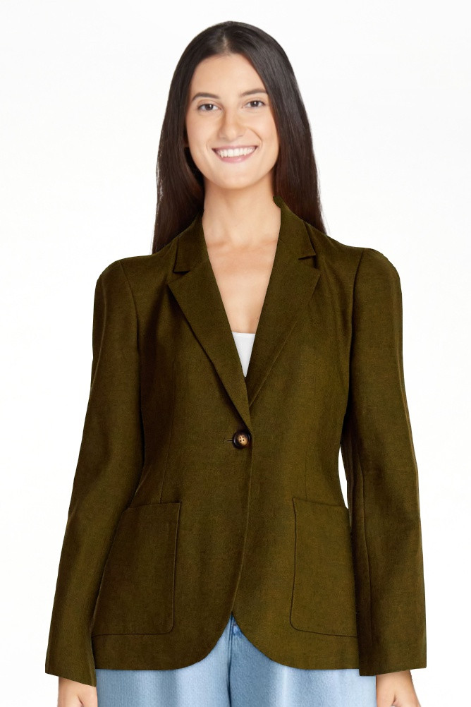 Scoop Women\u2019s and Women's Plus Linen Blend Blazer, Sizes XS-4X | Walmart (US)
