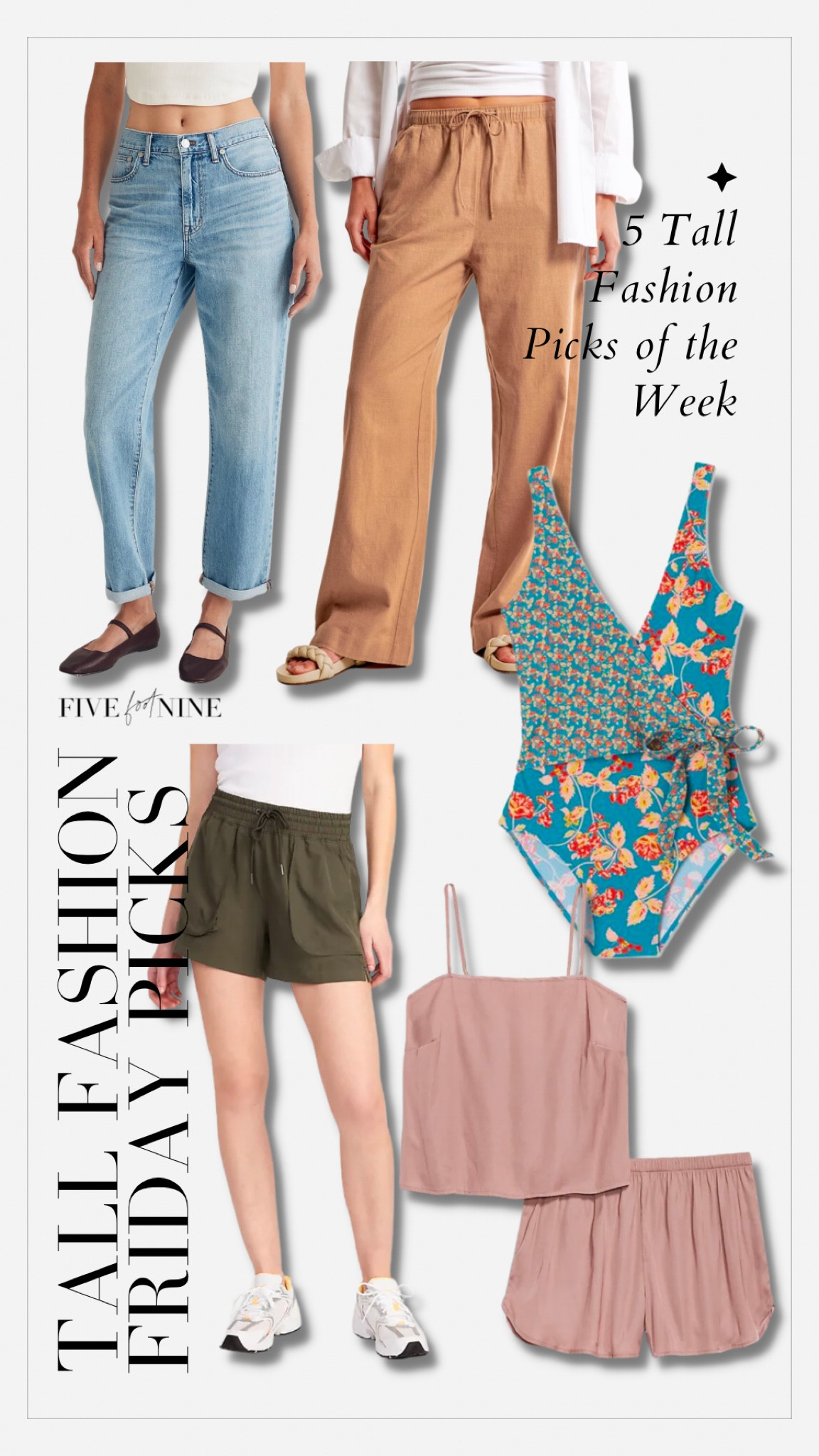 Tall fashion Friday, baggy jeans, long torso swimsuit, linen pants 

#LTKsalealert #LTKunder100
