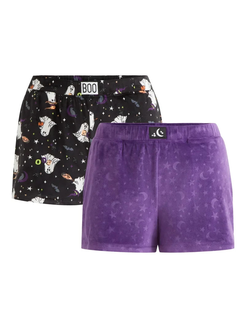 Halloween Women's Sleep Shorts from Way To Celebrate, 2-Pack, Sizes XS-3X | Walmart (US)