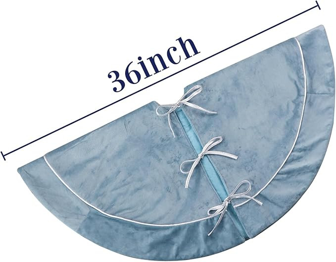 Bunny Chorus Christmas Tree Skirt: 36 Inch Blue and Silver Luxury Velvet Plush Fur Christmas Tree... | Amazon (US)