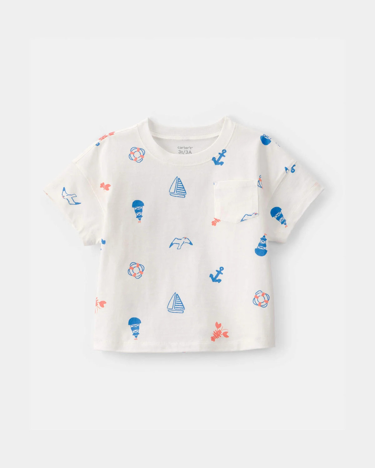 Toddler Boy Nautical Pocket Tee - White | Carter's | Carter's Inc