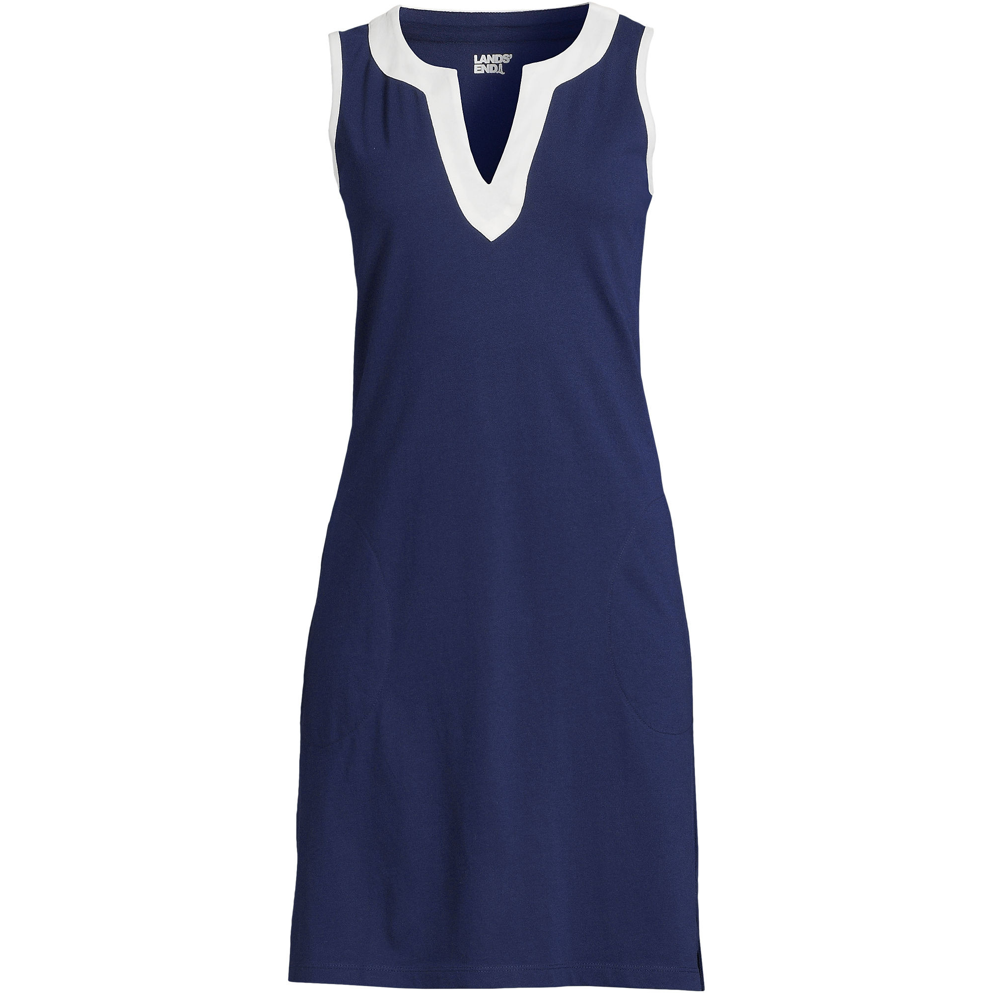 Women's Cotton Jersey Sleeveless Swim Cover-up Dress Print | Lands' End (US)