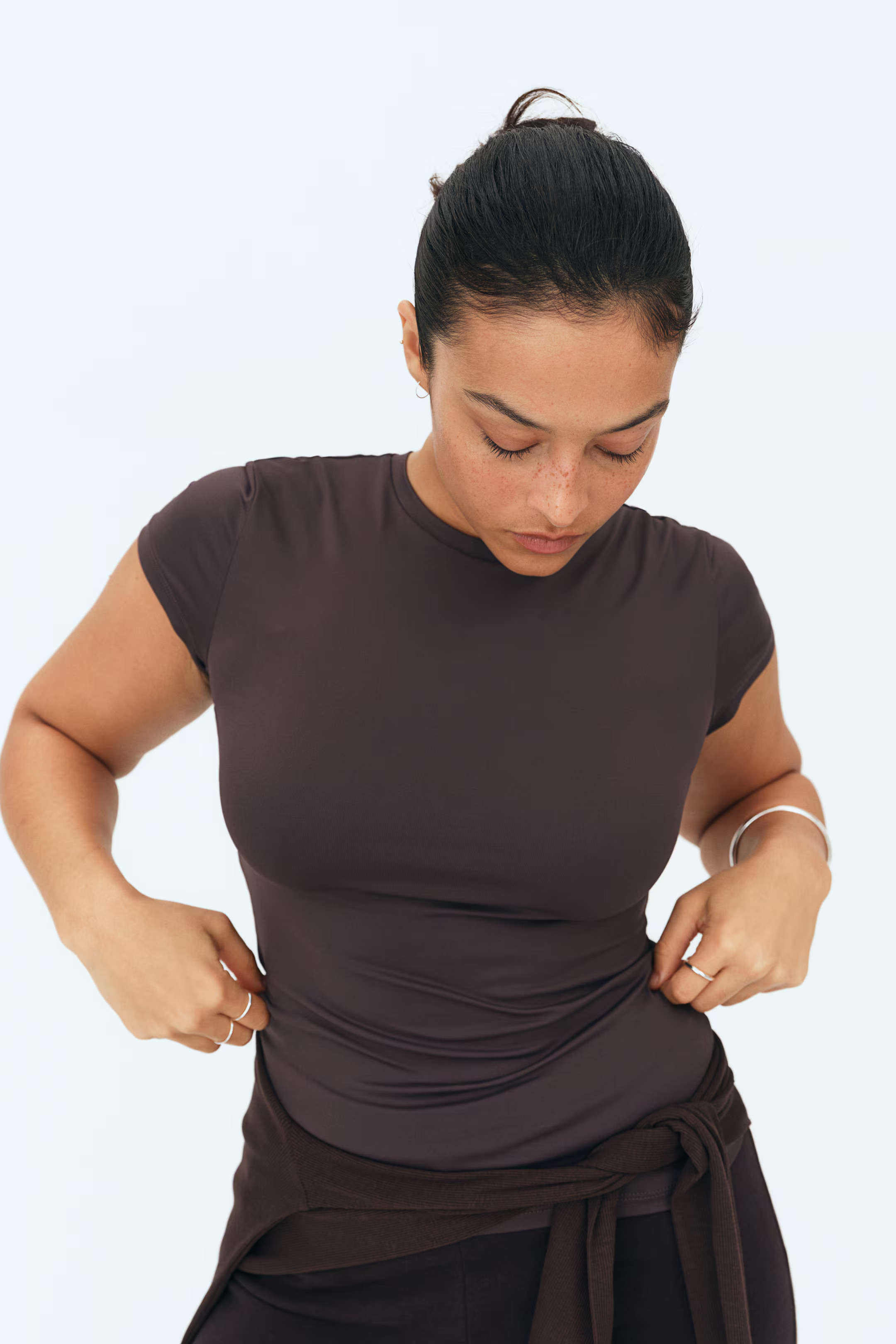 Fitted microfibre T-shirt | H&M (UK, MY, IN, SG, PH, TW, HK)