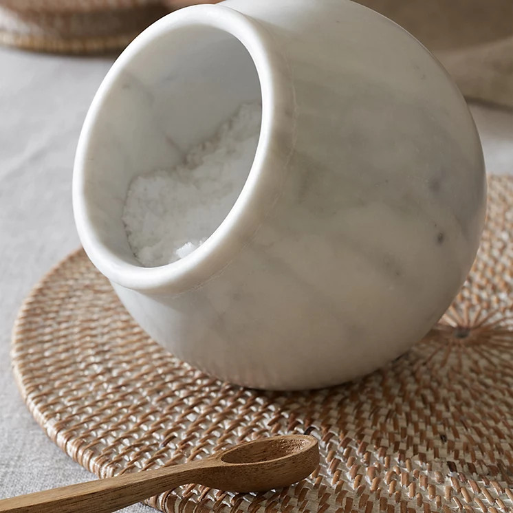 Marble Salt Cellar with Spoon | Kitchen Accessories | The  White Company | The White Company UK & ROW