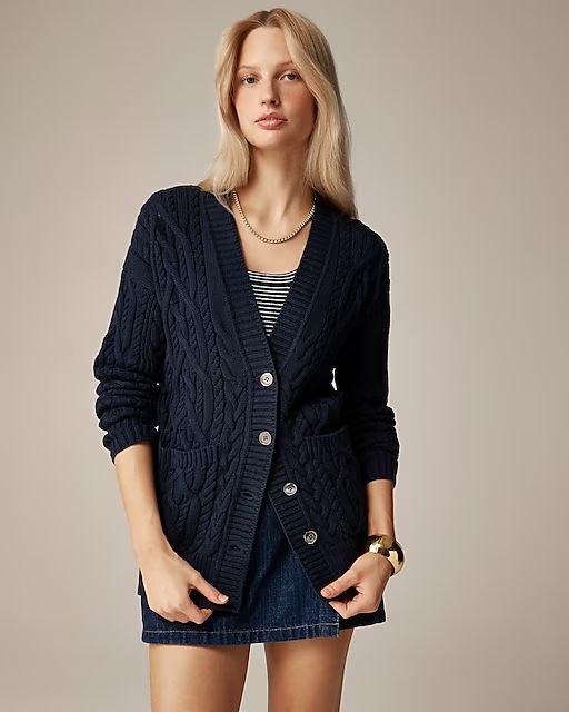 Cable-knit cardigan sweater | J. Crew US