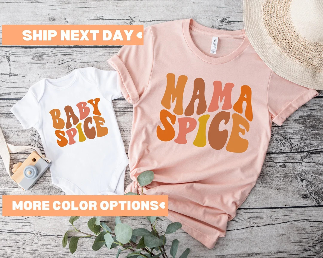 Mama Spice and Baby Spice Shirt, Thanksgiving Mommy and Me Shirt, Mom and Baby Shirt, Matching Mo... | Etsy (US)
