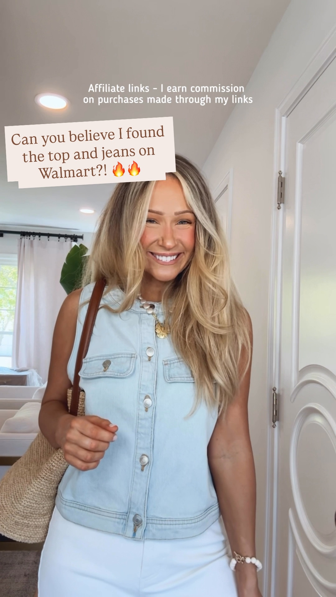 Affiliate links - I earn commission on purchases made through my links | Walmart outfit spring
Walmart denim top
Walmart white jeans