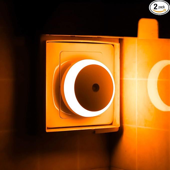 myCozyLite Amber Night Light, Plug-in LED Nightlight, Dusk to Dawn Sensor, Energy Efficient, Plug... | Amazon (US)