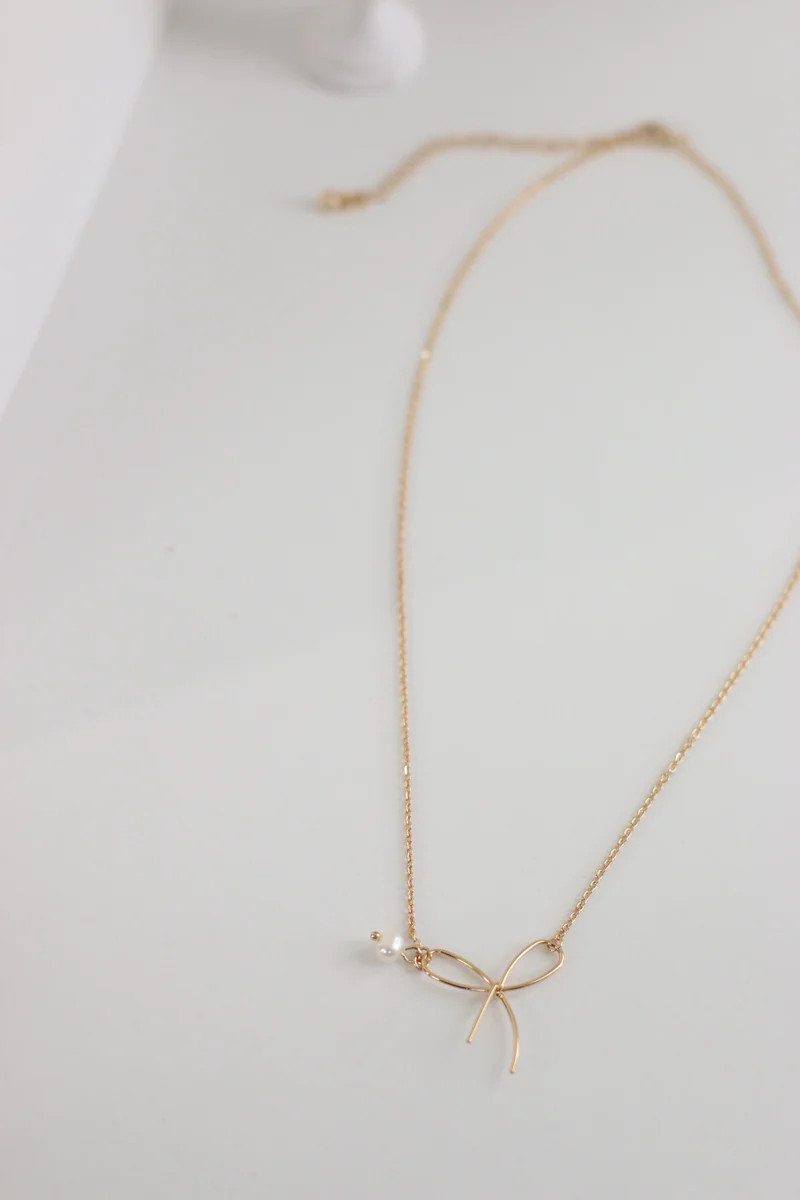 Pearl Bow Necklace | ANEA HILL