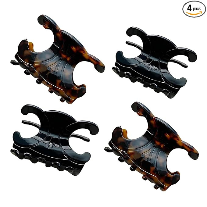 Premium durable acetate butterfly hair clips, 4 Pack. Medium Size Acetate Hair Claw Clips with Se... | Amazon (US)
