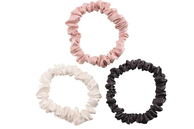 Celestial Silk Mulberry Silk Scrunchies for Hair (Small, Charcoal, Pink, Ivory) | Amazon (US)