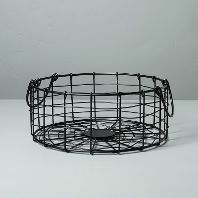 Round Wire Store Basket with Handles Black - Hearth & Hand™ with Magnolia | Target