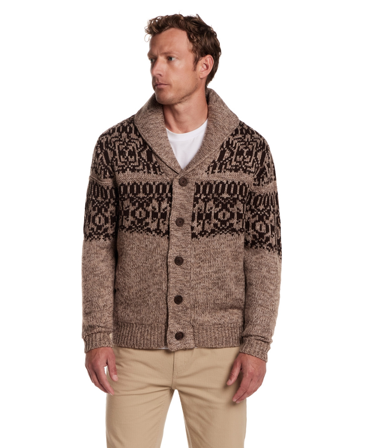 Weatherproof Vintage Men's Shawl Collar Sweater - Mocha | Macy's
