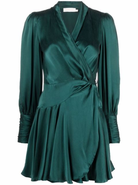 belted silk wrap dress | Farfetch (US)