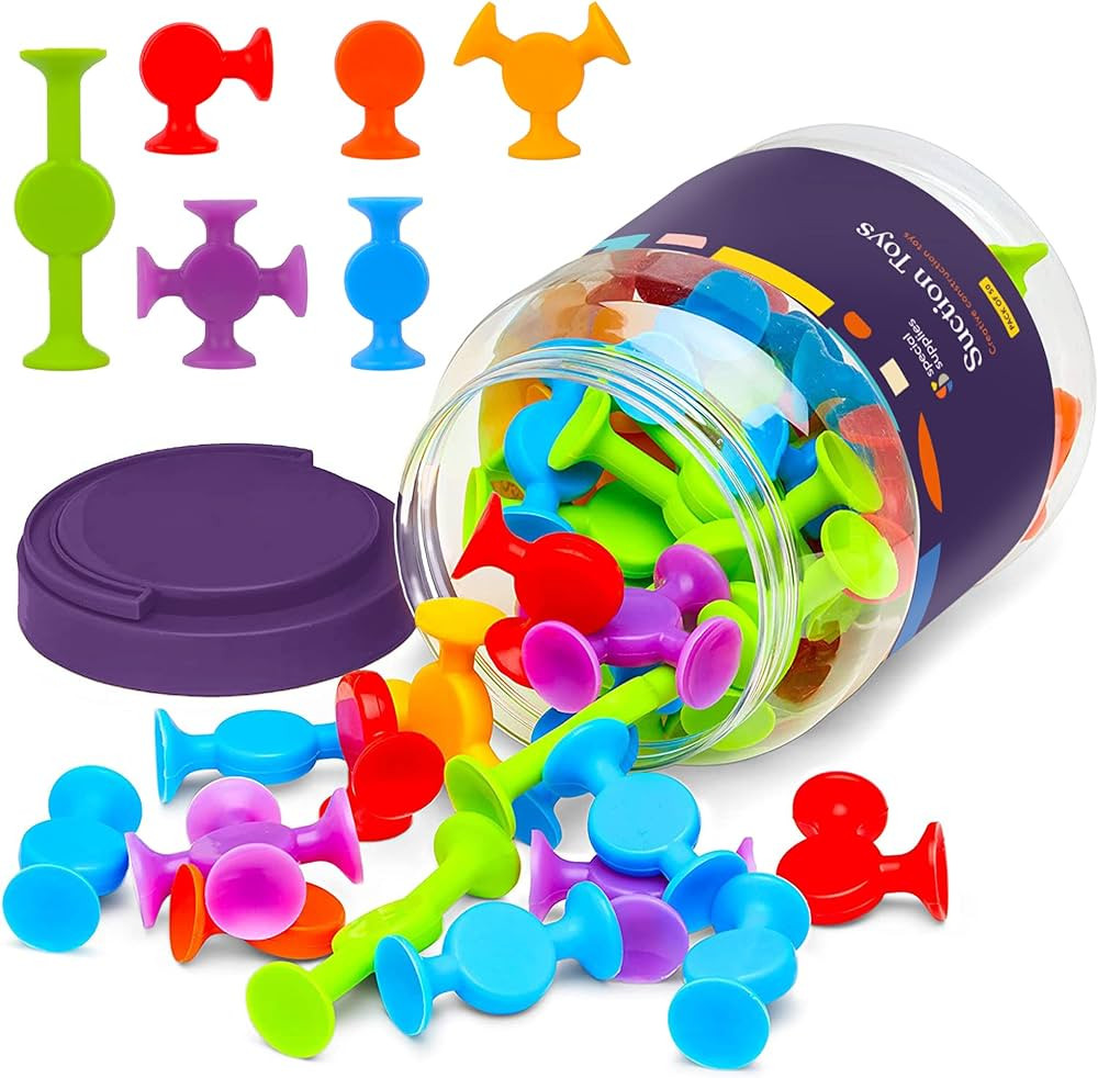 Special Supplies Suction Construction Bath Toys for Children, 50-Pcs Motor Skills, Hand-Eye Coord... | Amazon (US)