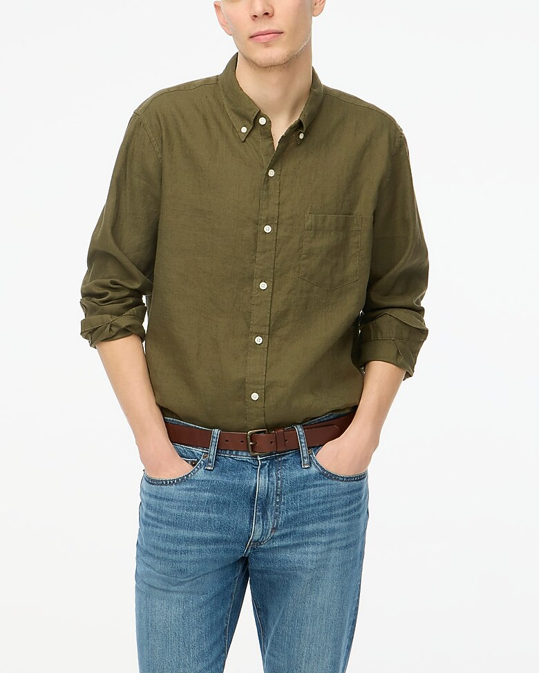Slim linen-blend shirt | J.Crew Factory