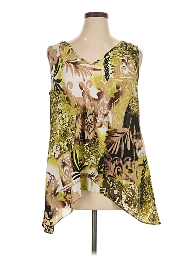 Serenade 100% Polyester Gold Sleeveless Blouse Size 1X - 41% off | ThredUp (US)