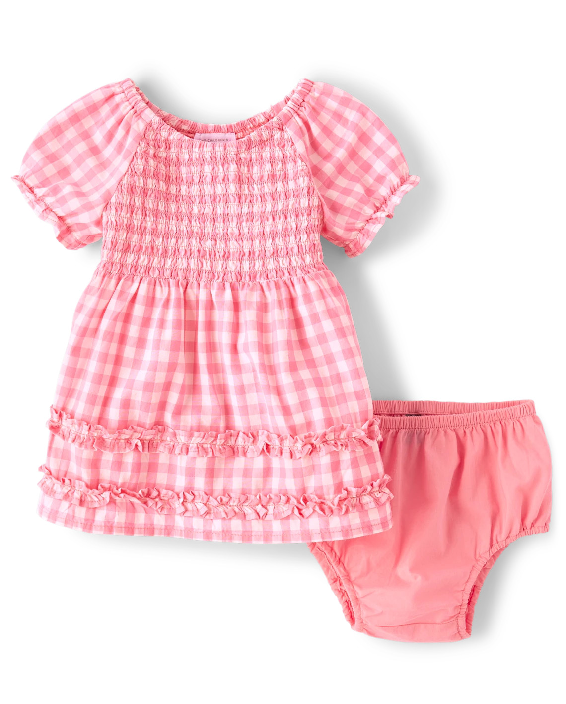 Baby Girls Mommy And Me Gingham Poplin Smocked Ruffle Dress - pink | The Children's Place