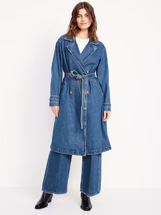 Tie-Belt Jean Trench Coat | Old Navy (US)