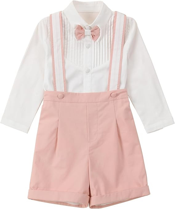 Toddler Boy Clothes Suit | Baby Boys Long Sleeve Formal Outfit with Bowtie + Pants | Wedding Birt... | Amazon (US)