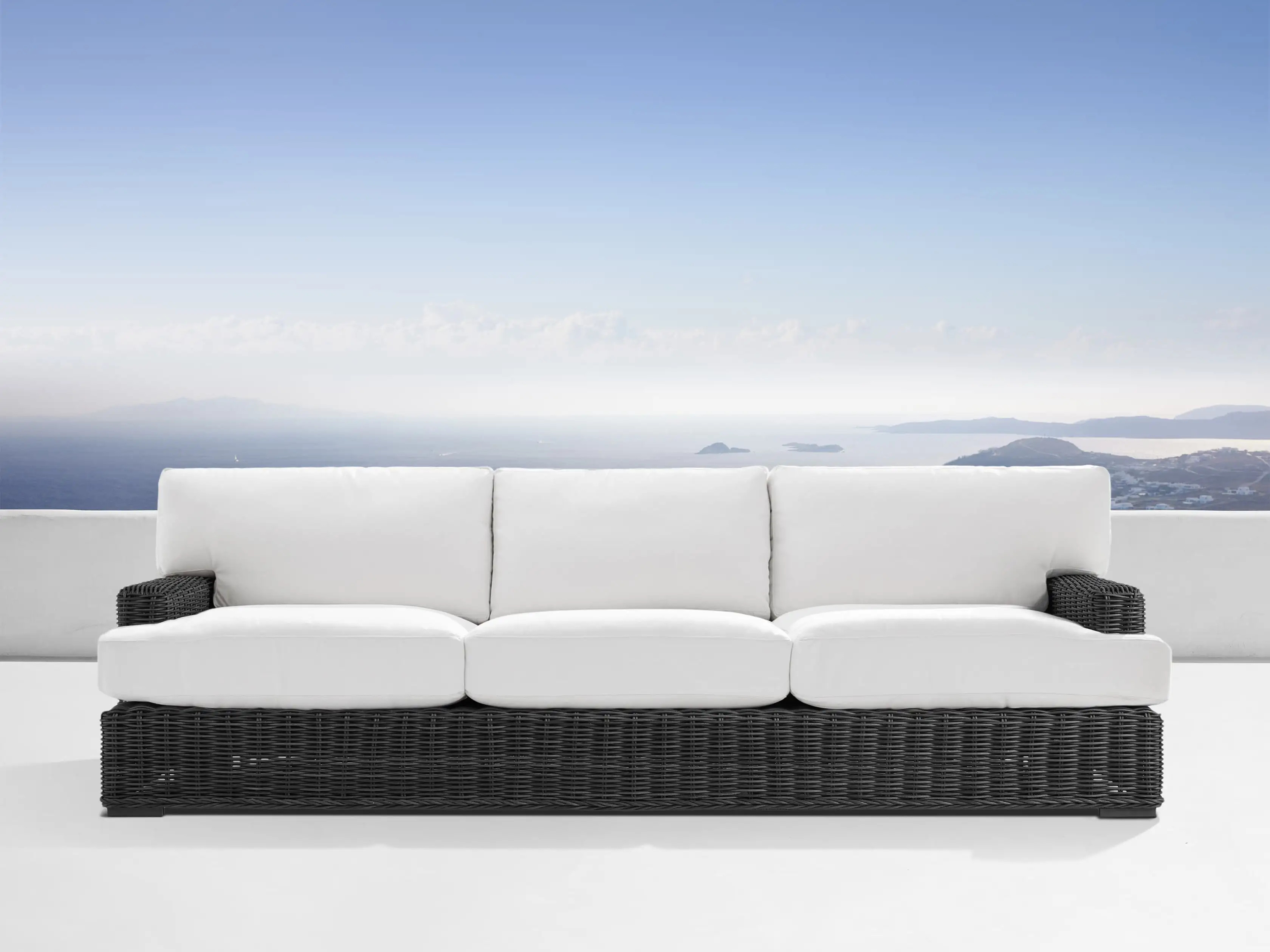 Wyatt Outdoor Sofa in Dark Charcoal | Arhaus