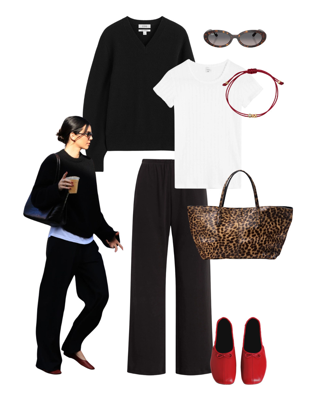 Airport Pants Outfit 

COS black v neck sweater, black knit jumper, white ribbed t-shirt, black wide leg trousers, red bow ballet flats, leopard print tote bag, tortoiseshell oval sunglasses, red cord bracelet, beaded friendship bracelet, monochrome outfit with a pop of colour, transitional dressing, workwear basics, quiet luxury, elevated basics, effortless chic, ltkstyletip, ltkseasonal, ltkfindsunder100, outfit inspo, capsule wardrobe essentials

#LTKFashionMonth #LTKautumn #LTKdatenight