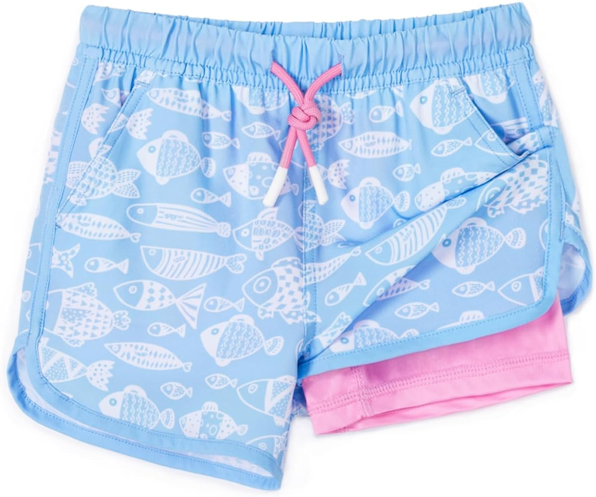 Boys Swim Trunks with Compression Liner Vintage Quick Dry Swim Shorts Bathing Suit Toddler Boys S... | Amazon (US)