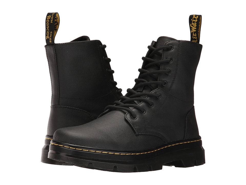 Dr. Martens - Combs 8-Eye Boot (Black Waxy Coated) Lace-up Boots | Zappos