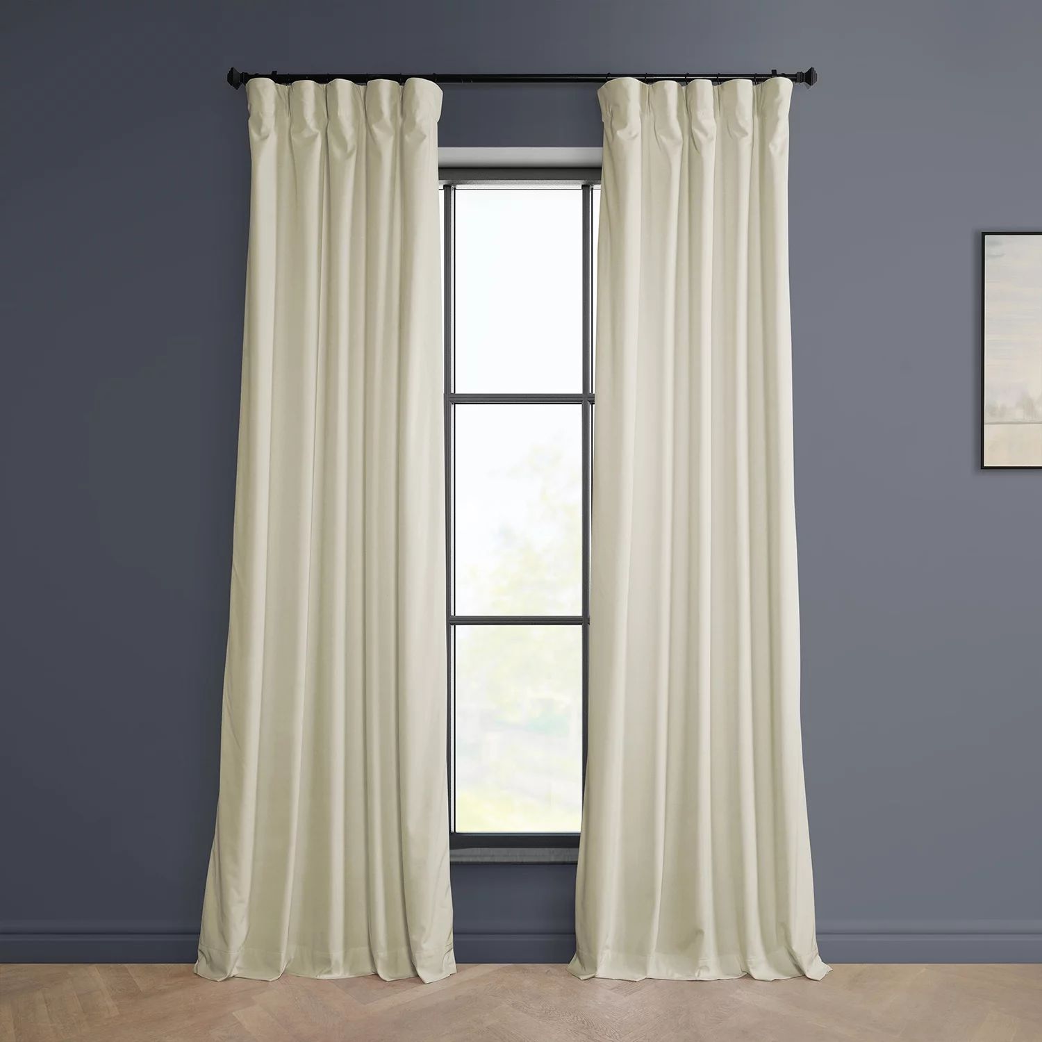Au Lait Creme Heritage Plush Velvet Curtain (1 Panel), Au Lait Creme, 50W X 96L | Walmart (US)