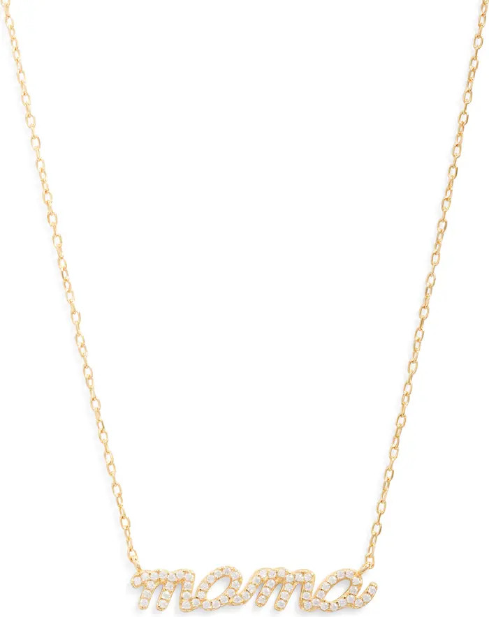 Argento Vivo Sterling Silver Mama Pavé Boxed Necklace | Nordstrom | Nordstrom