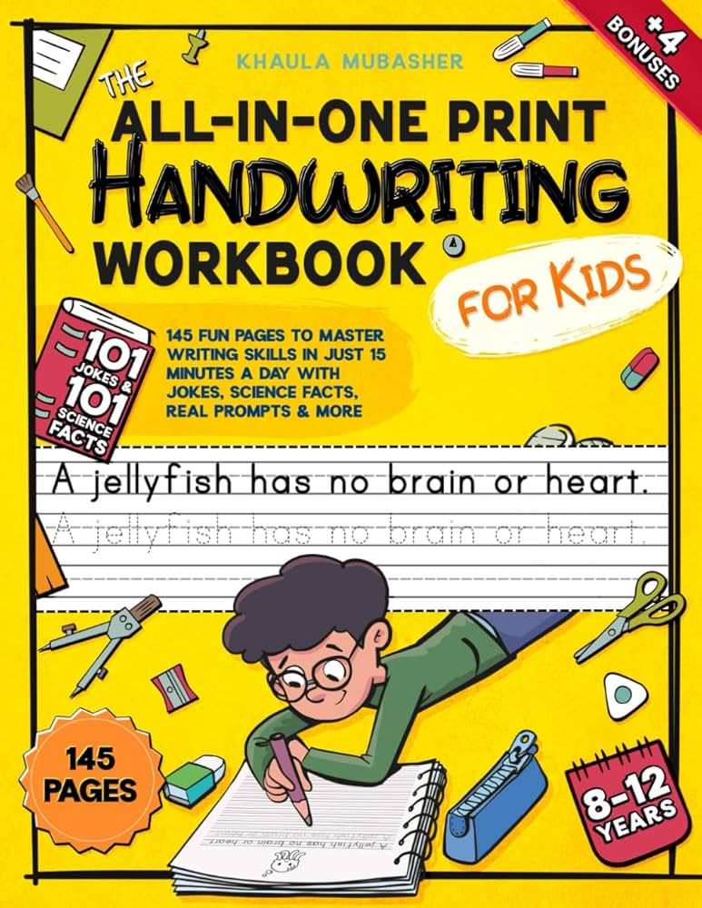 The All-in-One Print Handwriting Workbook for Kids: 145 Fun Pages to Master Writing Skills in Jus... | Amazon (US)