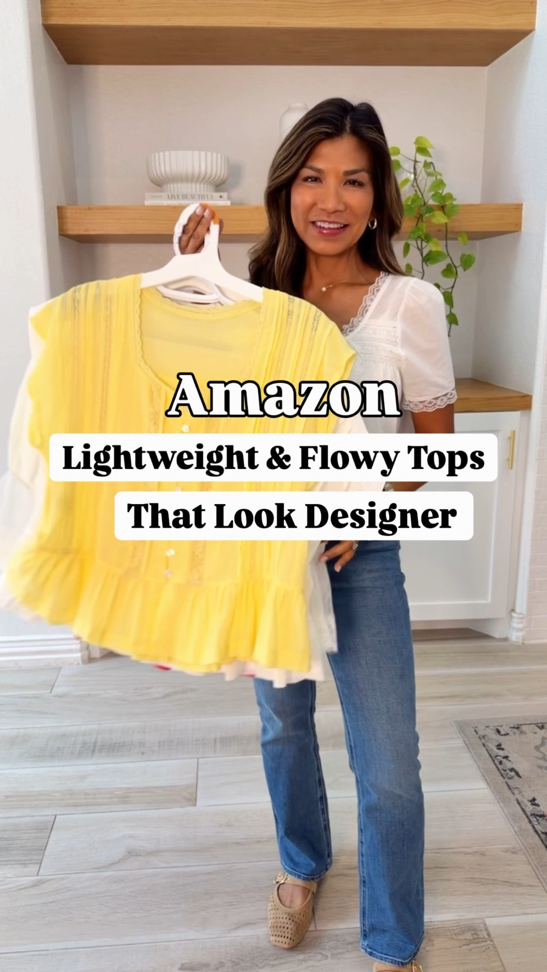 I’m 5’2” 118#ish for reference 
All tops are in size small tts.
Cami underneath size small. 
White jeans in XS tts.
Blue Jeans fit tts wearing size 26 and length is 28” wash is Seaside Blue-come in  length options.
Trouser pants in size small tts.
All shoes tts. 
Accesories are linked.
Spring and summer tops, Amazon finds, spring outfits, summer outfits, some of these are great workwear, over 50 style, midlife fashion, petite fashion, affordable fashion, fashion over40 

#LTKWorkwear #LTKOver40 #LTKPetite