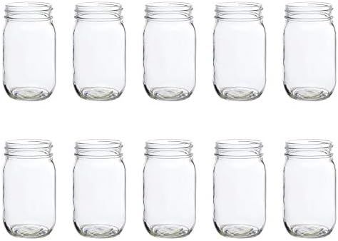 16 oz. Mason Jars Drinking Glass - 10 Pack - Clear | Amazon (US)
