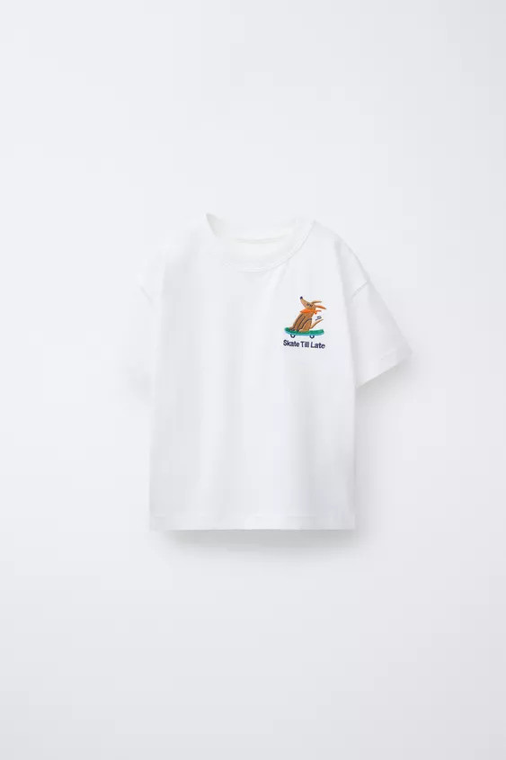 ANIMAL EMBROIDERY T-SHIRT | Zara US