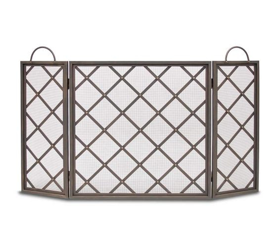 Iron Weave Tri-Panel Firescreen | Pottery Barn (US)