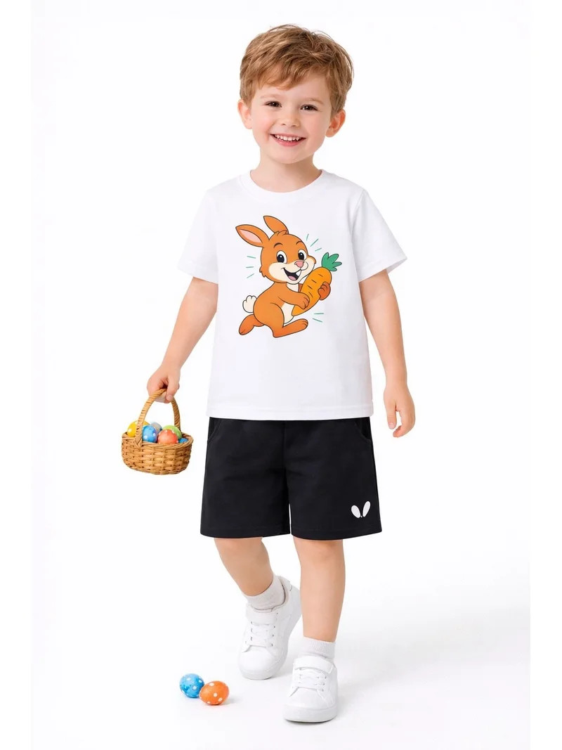 HILEELANG 2-7T Toddler/Little Boys Easter Bunny Carrot Graphic 100% Cotton 2-Piece Outfit Set Siz... | Walmart (US)