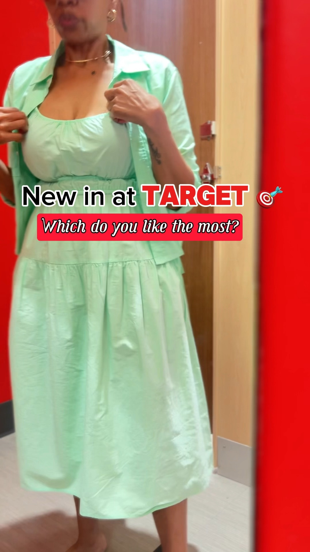 Target has some very cute and chic #springdresses 
•Green dress: Size Small : Has Stretch 
•Green button down: Size Small: Crop Style
•Yellow Flower Off Shoulder Top: Size XS: Has Stretch
•Yellow Flower Skirt : Size Small: Has Stretch
•Brown & Black Satin Dress : Size XS: has some Stretch but minimal 
•Pink and White Strip Shirt: Size Small : Oversized
•Orange & Pink Satin Skirt: Size Small
•Halter Jean Dress w/ cut out back: Size 4: Very Minimum Stretch

#LTKstyletip #LTKfindsunder50 #LTKVideo