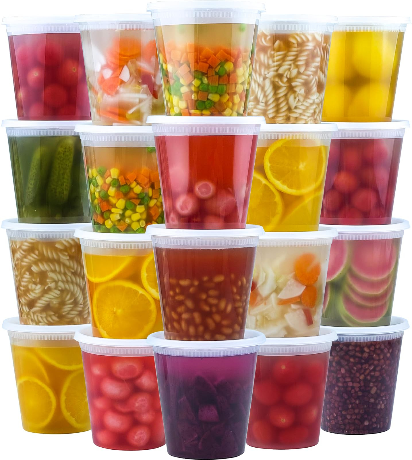 Dealusy 50 Set 32 oz Deli Containers with Lids, Leak-Proof BPA Free Plastic Take Out Bowls, Food ... | Amazon (US)
