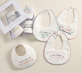 Baby's First Milestone Bib Set of 8 | Pottery Barn Kids