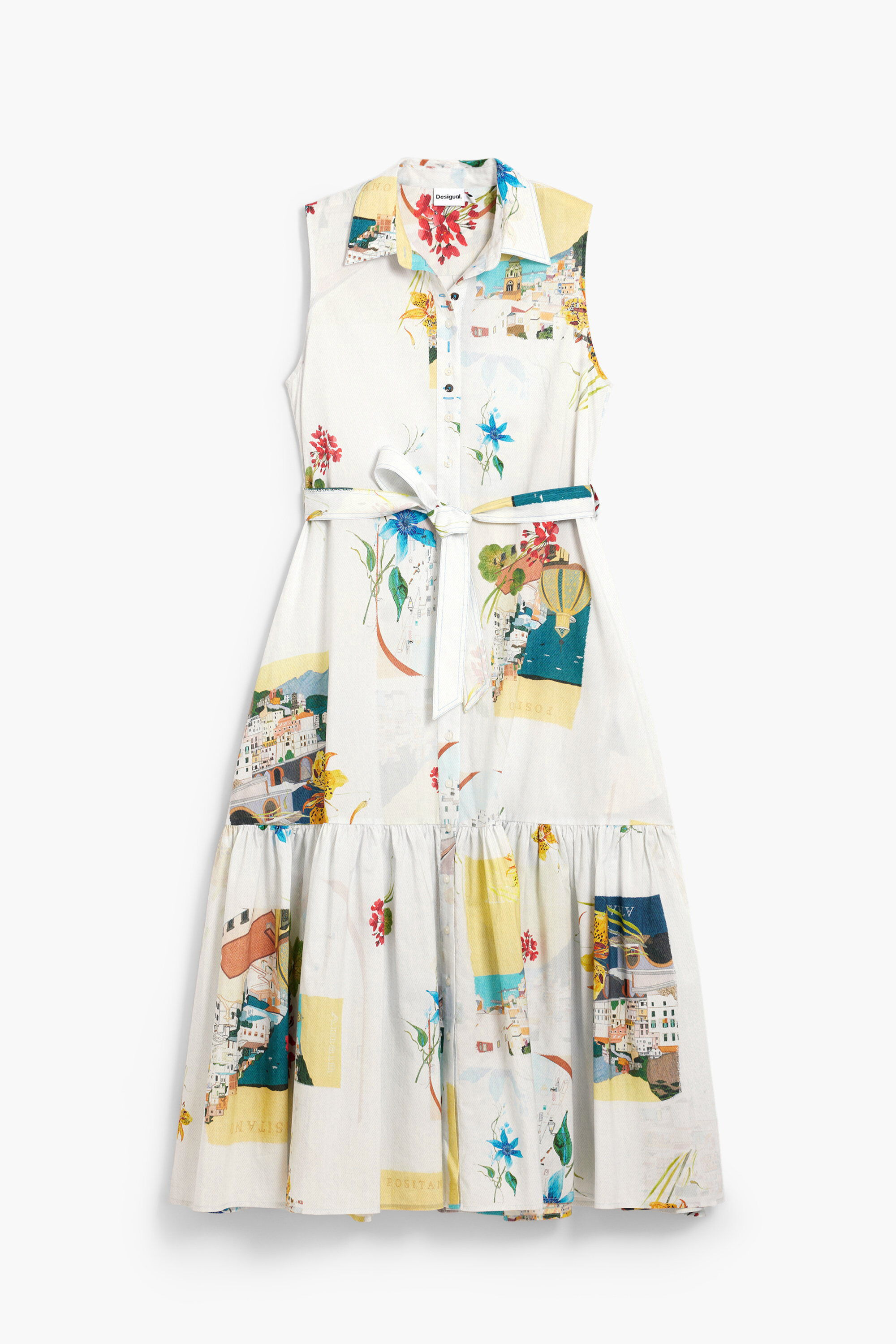 Shirt dress postcards blue Women's I Desigual.com | Desigual (UK/IT)